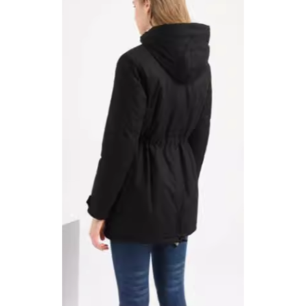 (40~110KG)內刷羊羔絨腰部綁帶修身顯瘦連帽保暖外套-細節圖3