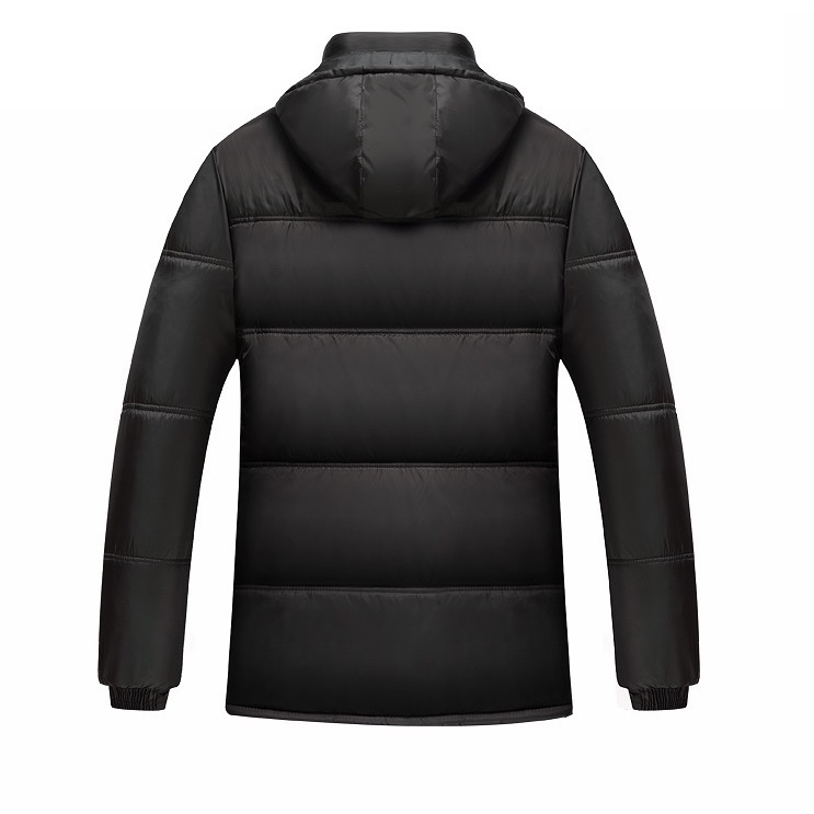 加厚刷毛簡約百搭連帽防風保暖羽絨棉外套-細節圖5