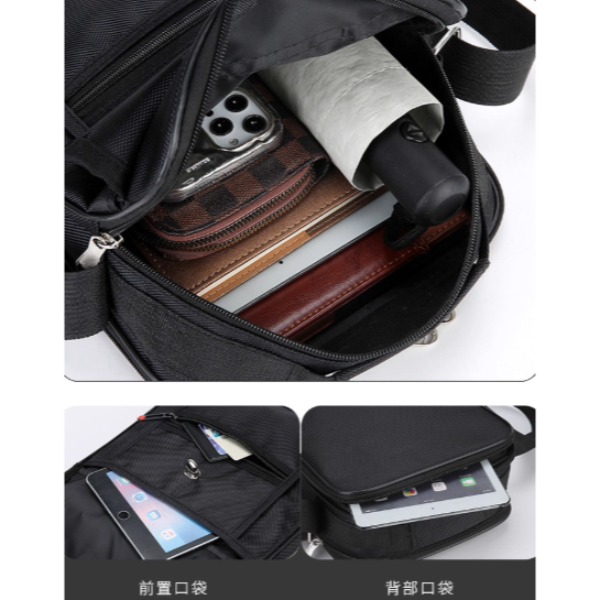 四格層防潑水耐用商務質感側背包-細節圖2