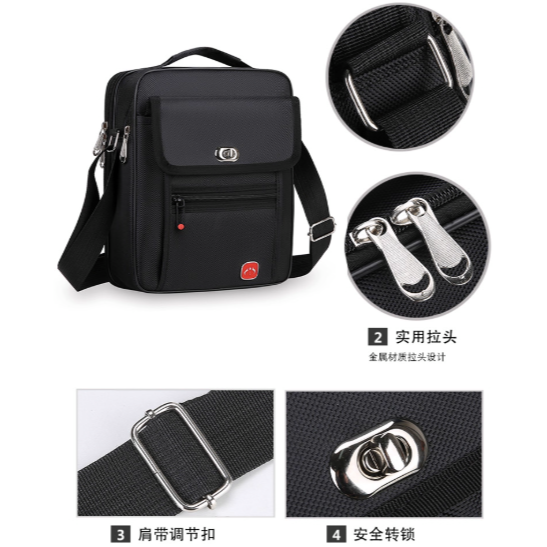 四格層防潑水耐用商務質感側背包-細節圖3