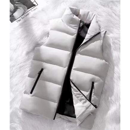 (40~100G)秋冬立領男女休閒百搭羽絨棉背心-細節圖4