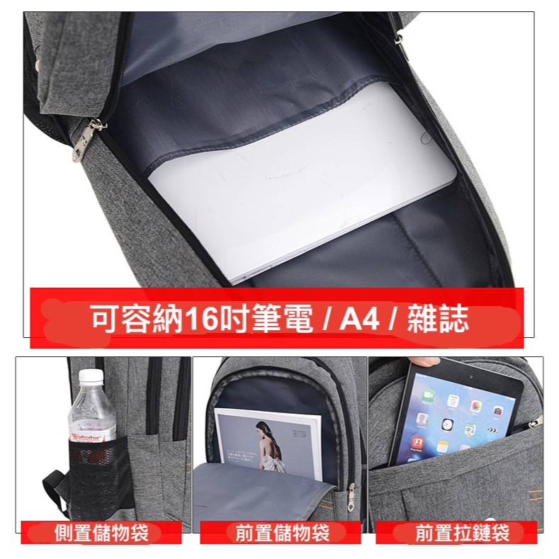 四格層大容量上學旅行後背包-細節圖3