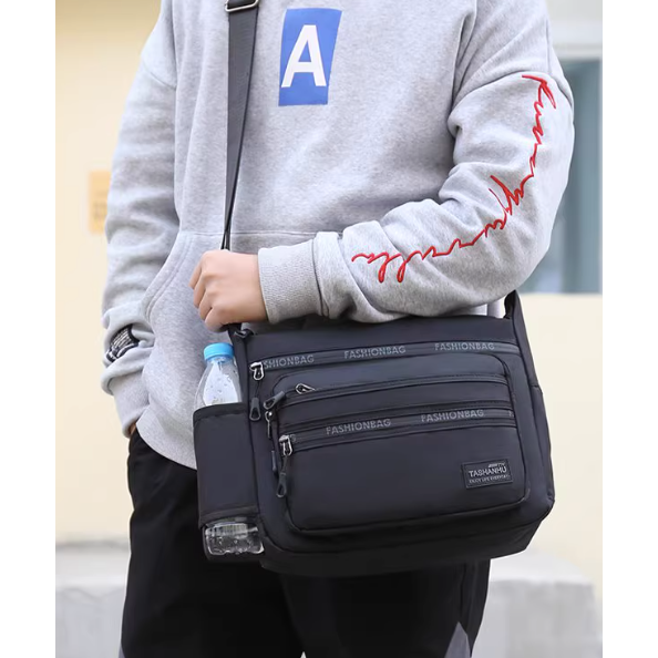 九格層高質感防水商務辦公外出側背包-細節圖8