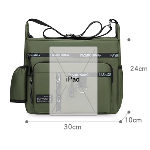 九格層防水簡約休閒外出側背包-細節圖5