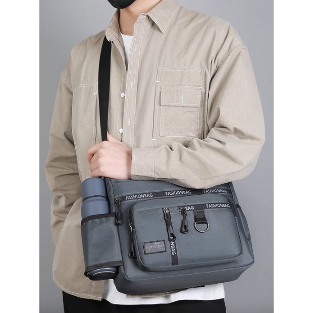 九格層防水簡約休閒外出側背包-細節圖6