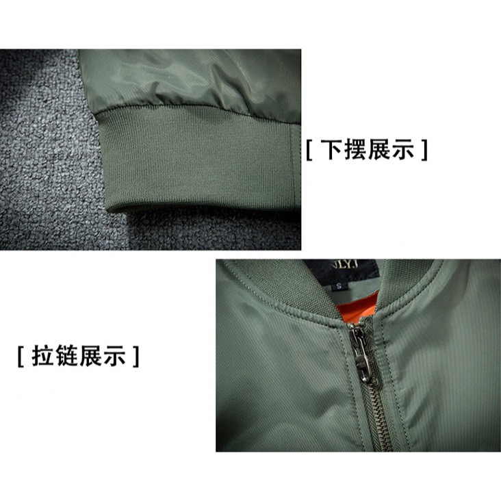 【40~130KG】春秋大碼軍風帥氣飛行外套-細節圖2