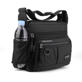 八格層防水拼接潮流側背包-細節圖4