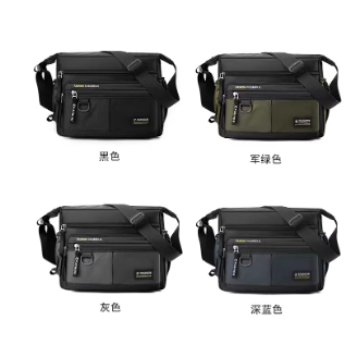 八格層防水拼接潮流側背包-細節圖7