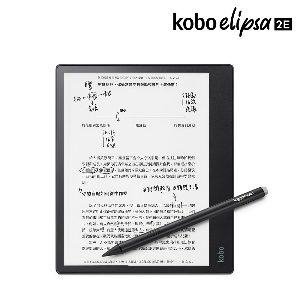 樂天Kobo Elipsa 2E 10.3吋電子書閱讀器 觸控筆二合一套組 黑 32GB-細節圖2