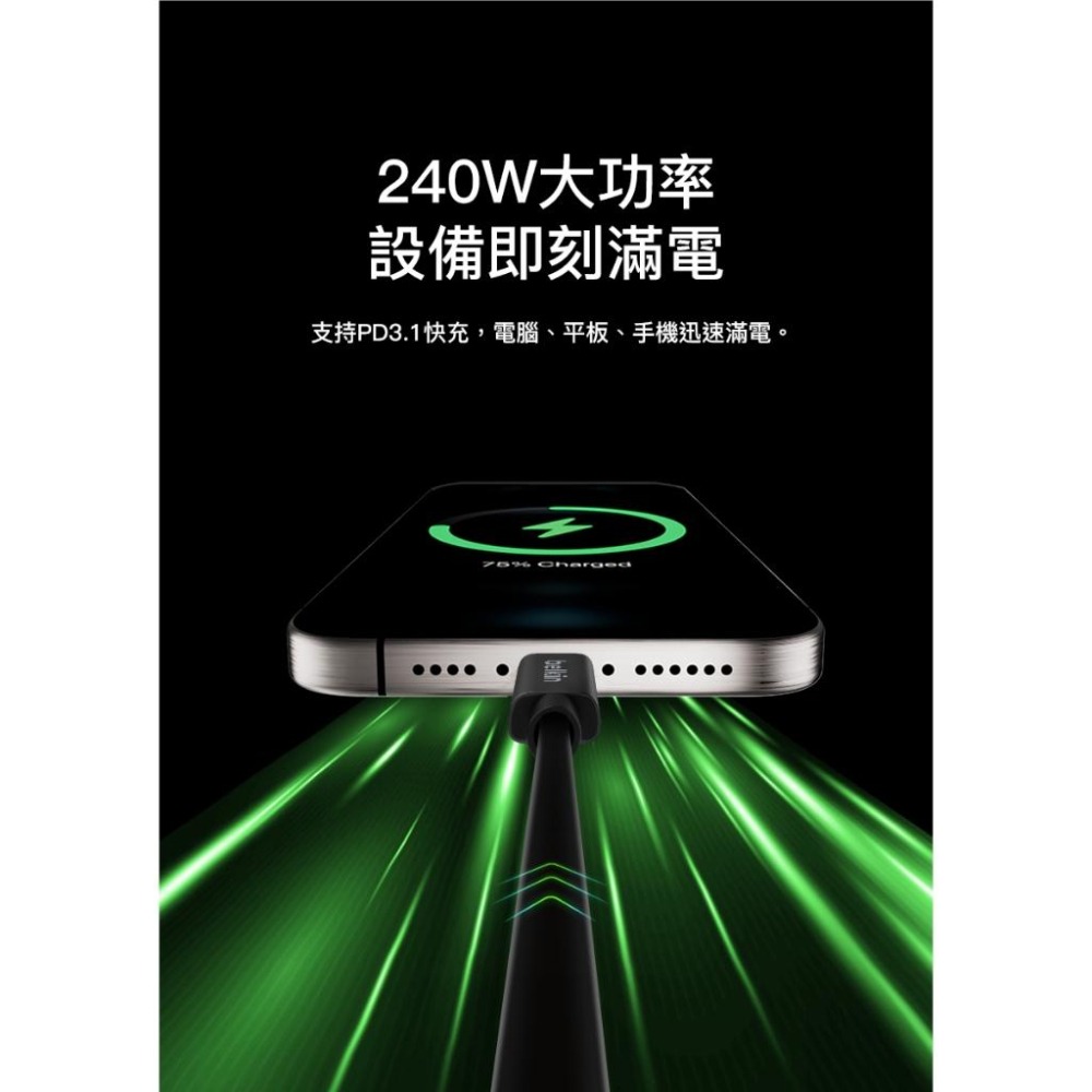 Belkin 高速傳輸線Connect USB 4 傳輸線240W+20Gbps -2M 充電線INZ004bt2MBK-細節圖8