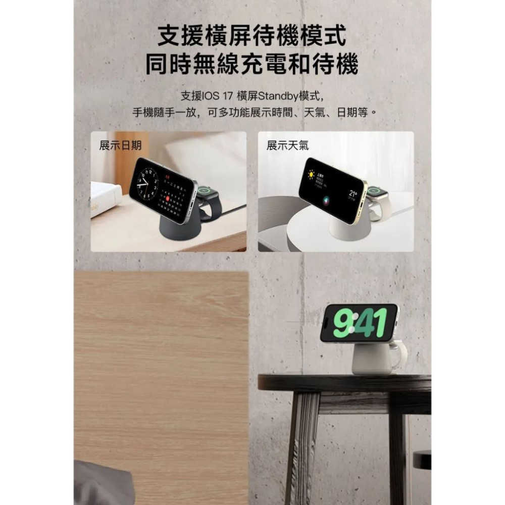 Belkin BoostCharge Pro MagSafe 15W 2合1無線快速充電底座WIZ020btH-細節圖8