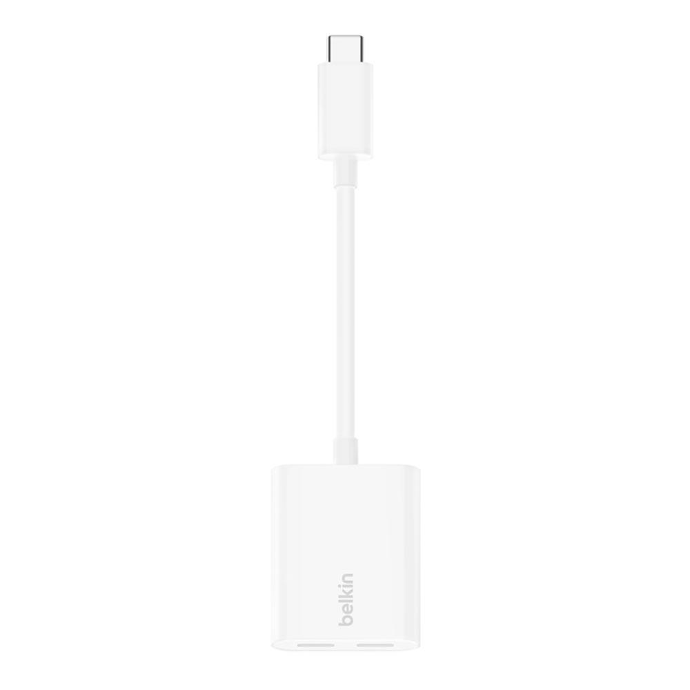 Belkin USB-C 音訊+充電轉接器(白)F7U081btWH 適用IPHONE15充電音訊-細節圖2