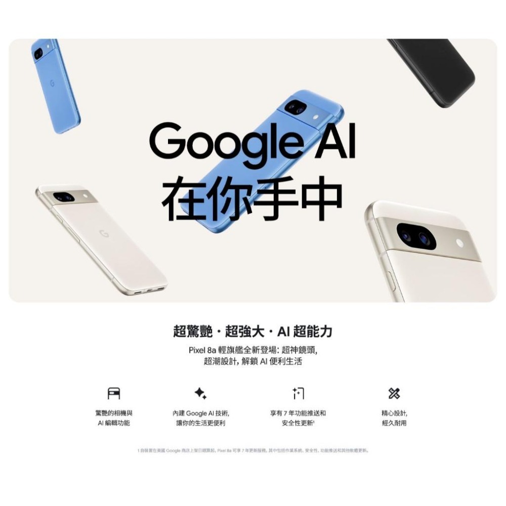 Google Pixel 8a (8G/128G) 智慧型手機 全新機-細節圖2