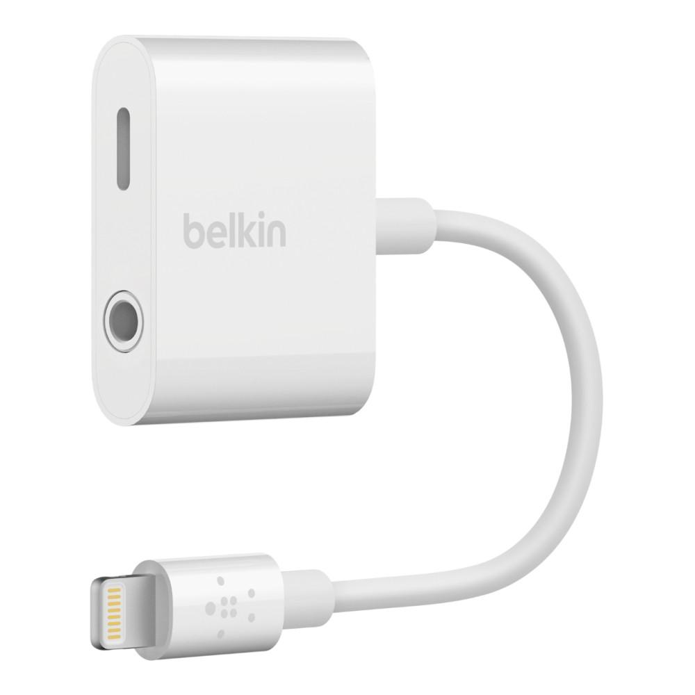 Belkin 3.5 mm Audio+Charge充電 蘋果分插器 2年保固 F8j212btwht-細節圖2