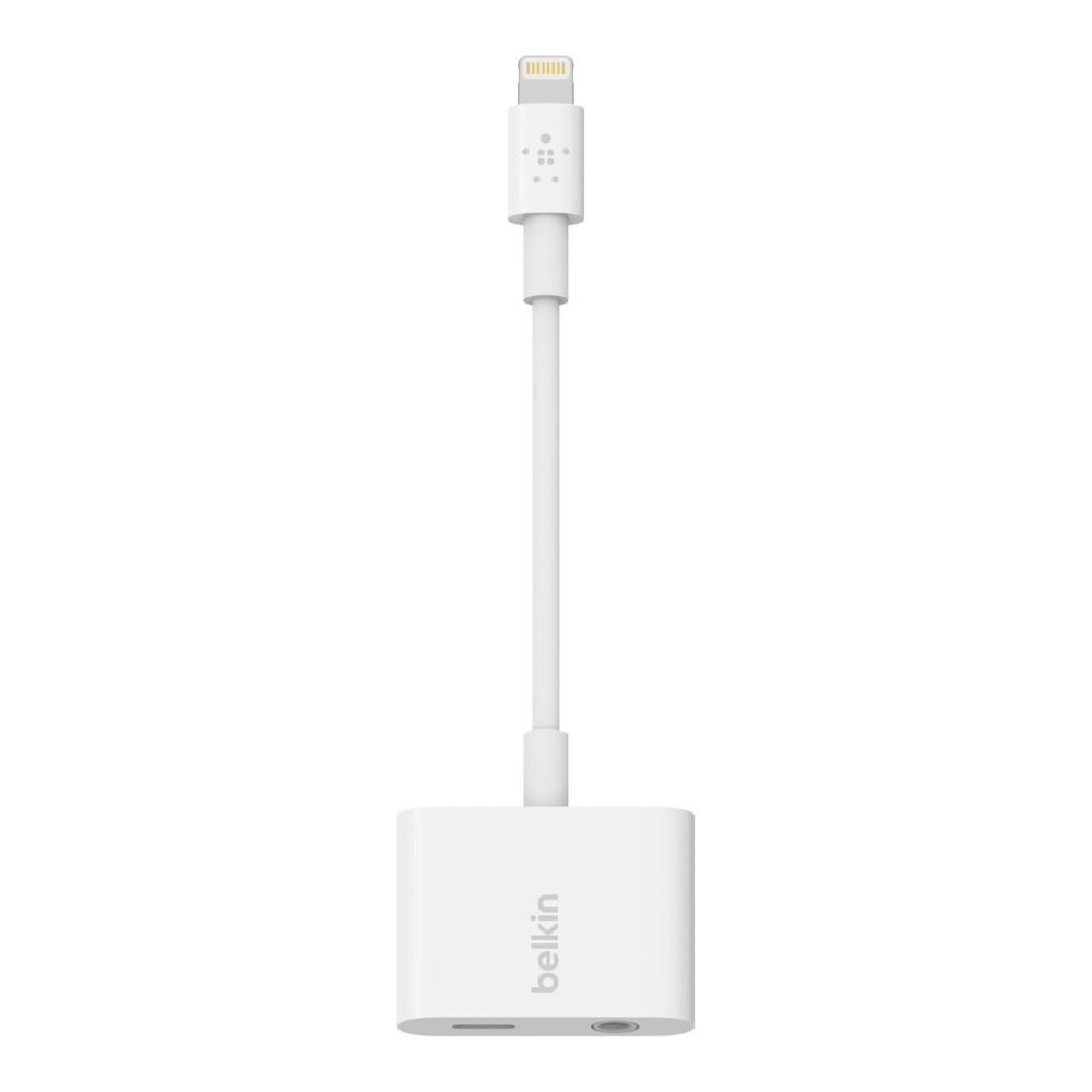 Belkin 3.5 mm Audio+Charge充電 蘋果分插器 2年保固 F8j212btwht-細節圖3