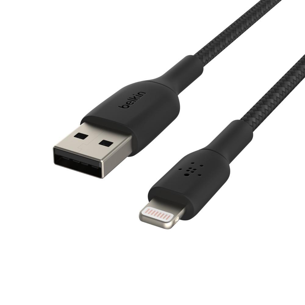 Belkin USB-A 轉 Lightning編織傳輸線1公尺/2公尺/3公尺 充電線 CAA002bt-細節圖2