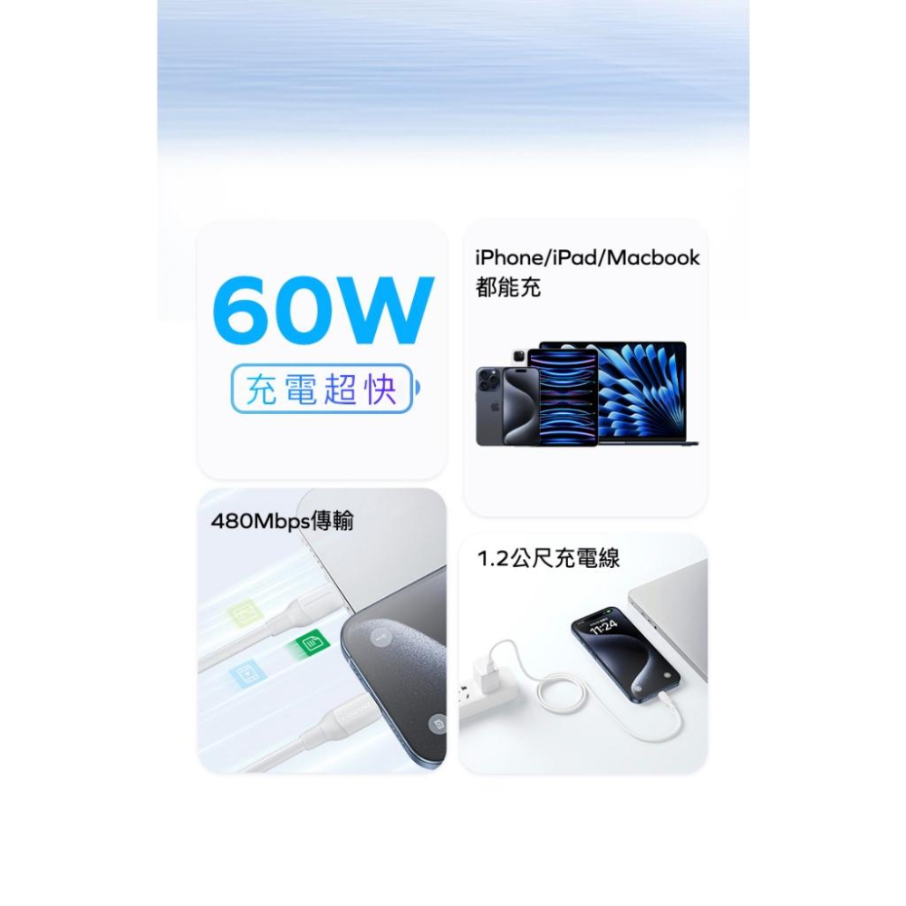 MOMAX 1-Link Flow CC X 60W USB-C to USB-C 充電線 (1.2米)-細節圖4