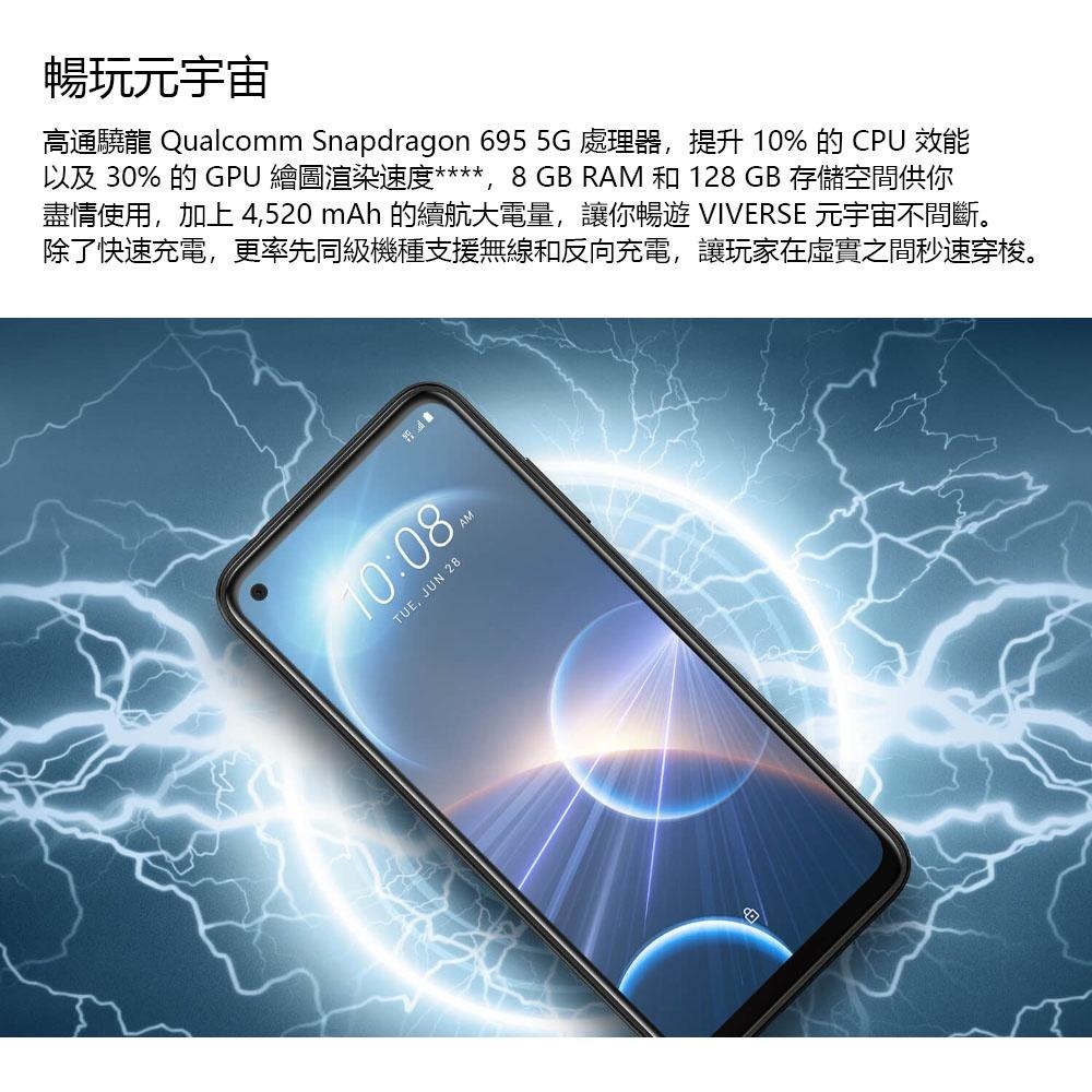 HTC Desire 22 pro (8G/128G) - 星夜黑/波光金 贈玻璃貼 智慧型手機 全新機-細節圖6