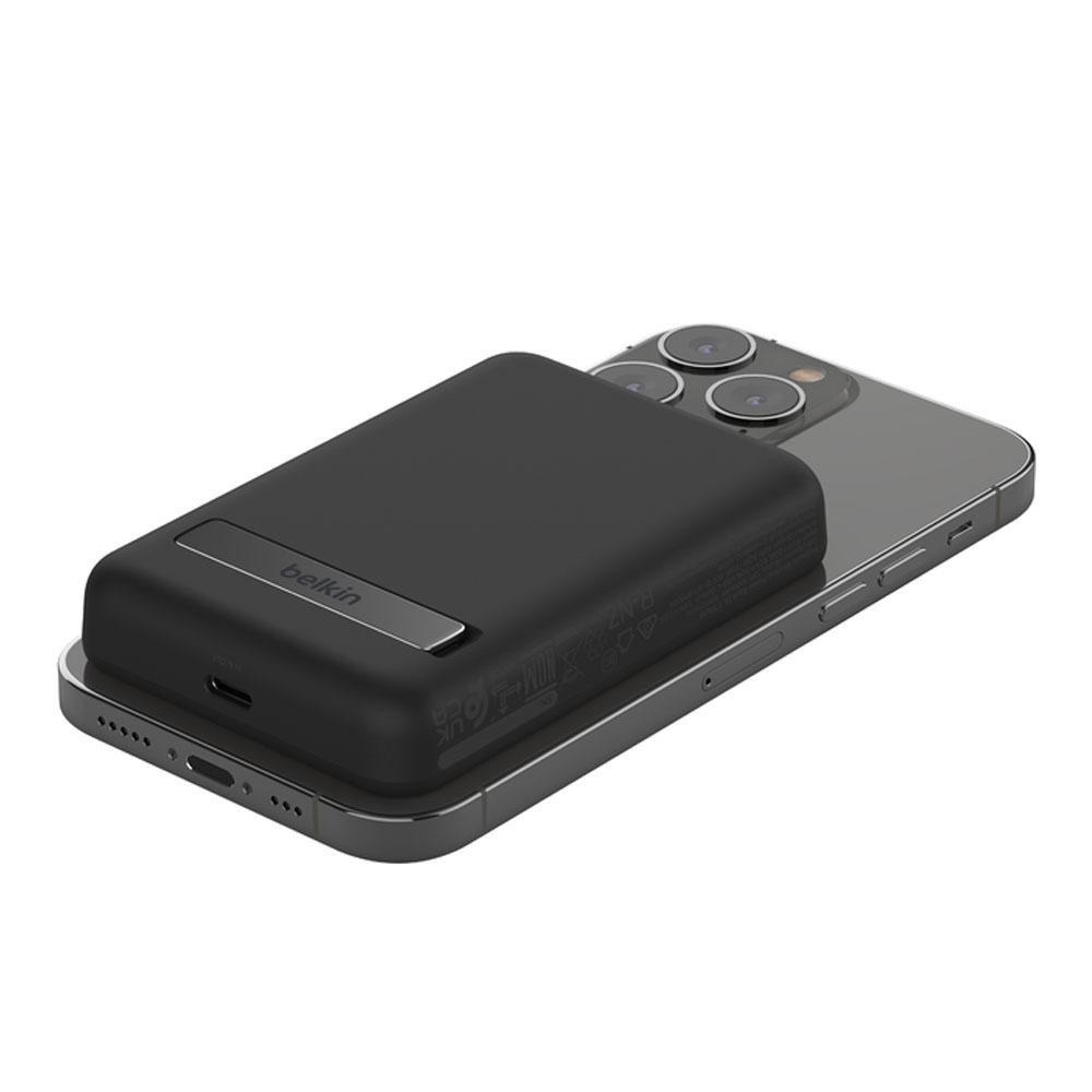 Belkin 磁吸式無線充電行動電源5000mAh(附USB-C轉USB-C)(黑/白/粉/紫)支BPD004bt-細節圖3