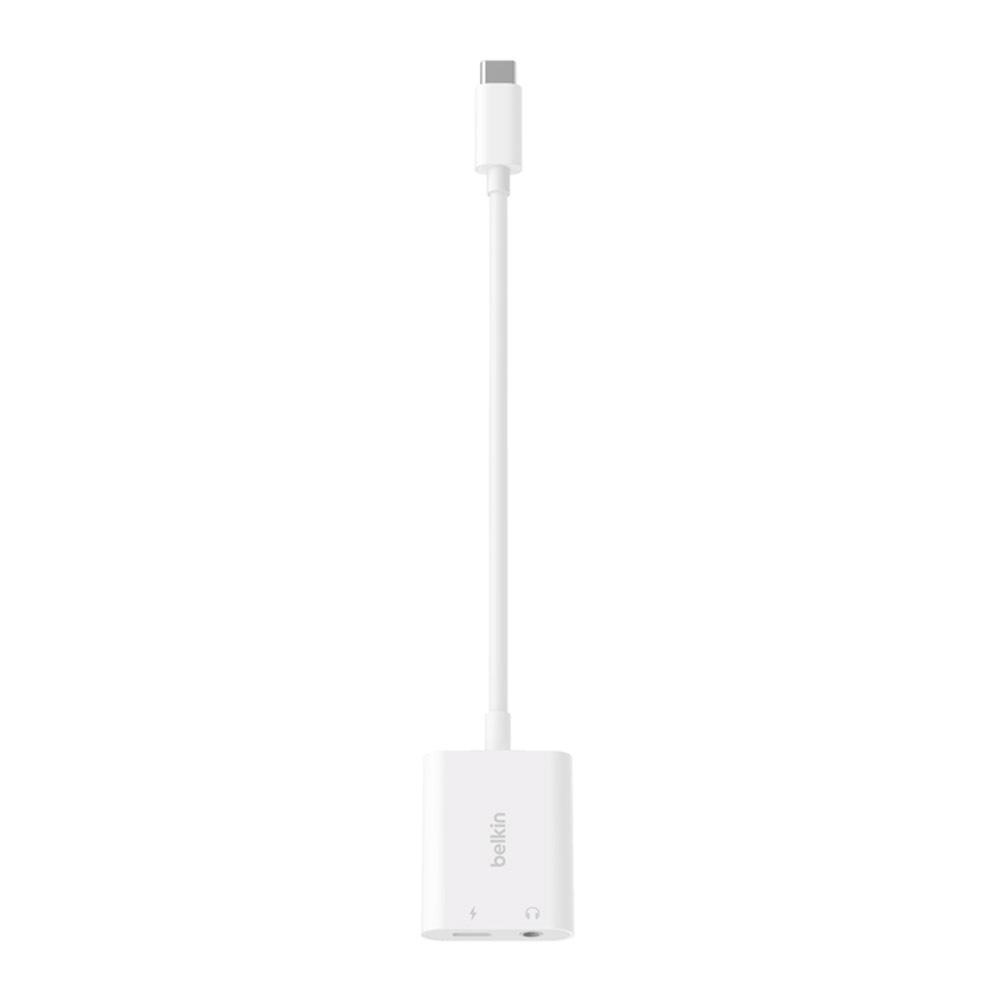 Belkin RockStar 3.5mm 音頻+USB-C充電轉接器(白)USB-C連接 NPA004btWH-細節圖2