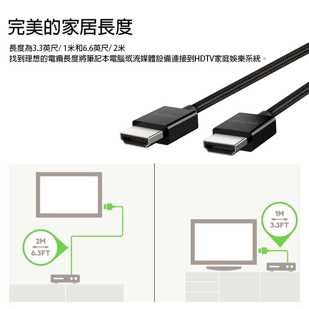 【Belkin】貝爾金UltraHD 4K/8K HDMI 連接線 編織款 台灣總代理 全新品 AV10176bt-細節圖7