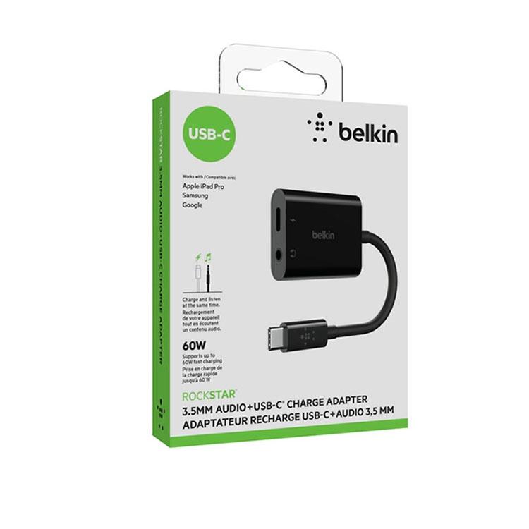 【Belkin】貝爾金 音頻轉接線3.5mm Audio + USB-C 充電分插器F7U080btBLK-細節圖7