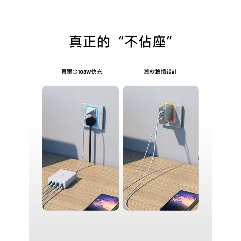 Belkin BOOST↑CHARGE™ PRO 4 孔 108W GaN氮化鎵 充電器WCH010dqWHTW-細節圖8