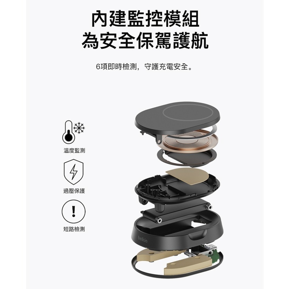 BELKIN BoostCharge Pro Qi2 15W 折疊式磁性無線充電座 WIA008bt-細節圖9