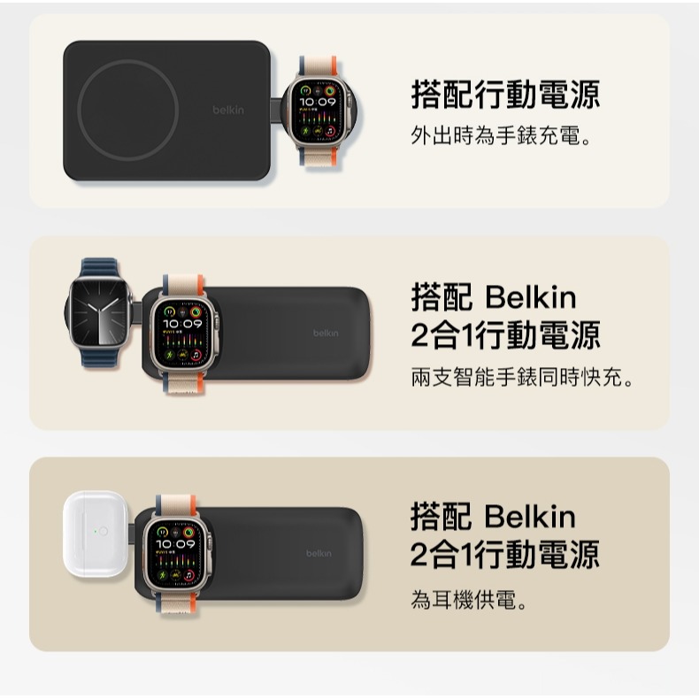 Belkin  BoostCharge Pro Qi2 MagSafe 15W 3合1無線充電板 WIZ022qc-細節圖6