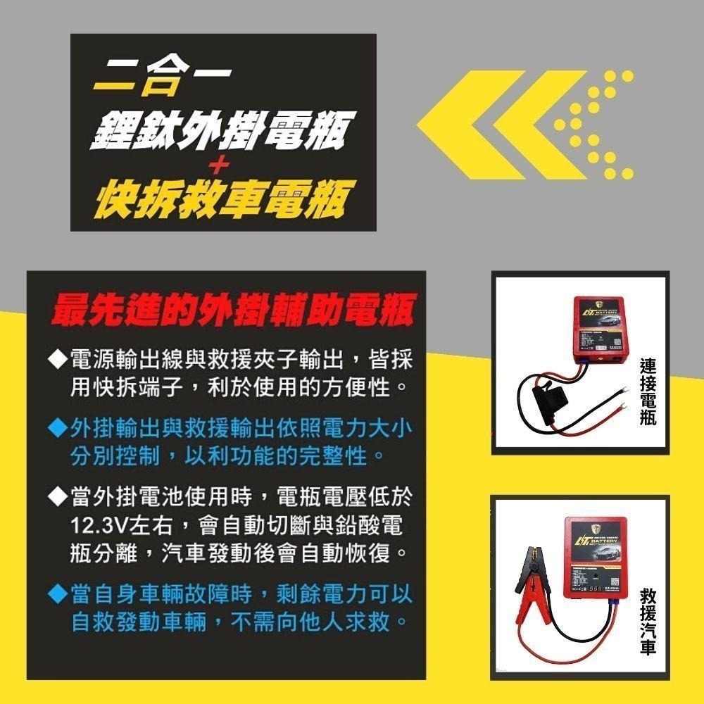 最先進 汽車鋰鈦外掛&快拆 救車電瓶 兩用版-三年保固 日本電芯 台灣製造-細節圖3