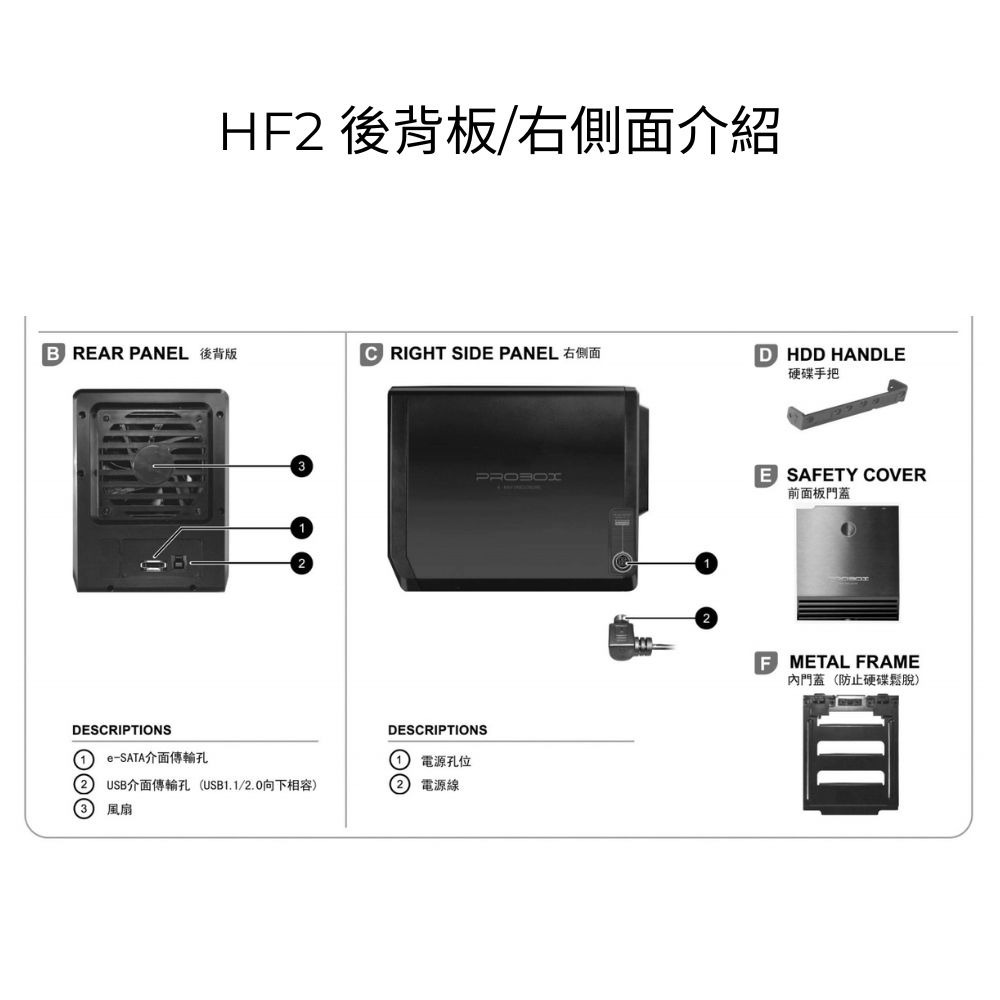 ProBox HF2四層式3.5吋多媒體儲存硬碟外接盒 USB 3.0 單顆最大支援20TB-細節圖6