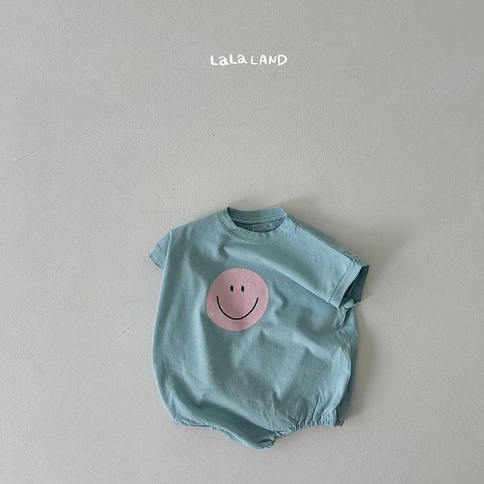 韓國 Lalaland 笑臉短袖包屁衣-細節圖3