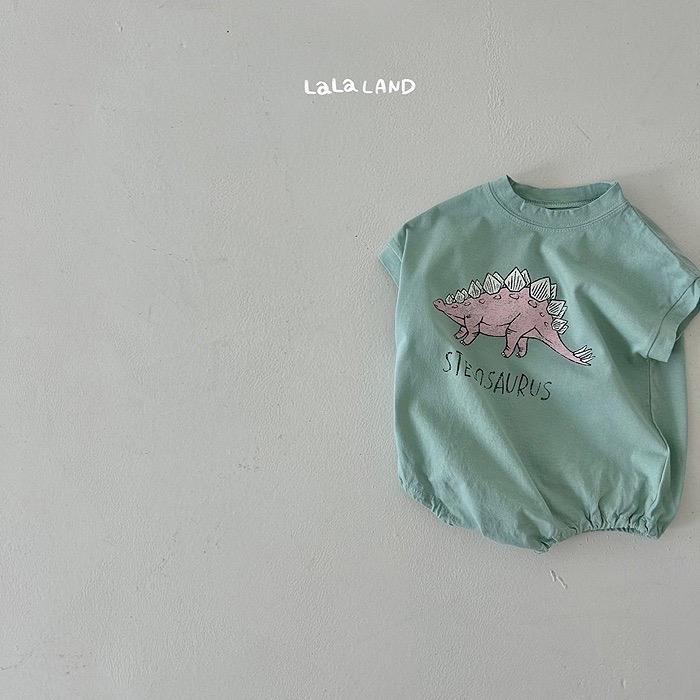 韓國 Lalaland 恐龍短袖包屁衣-細節圖2