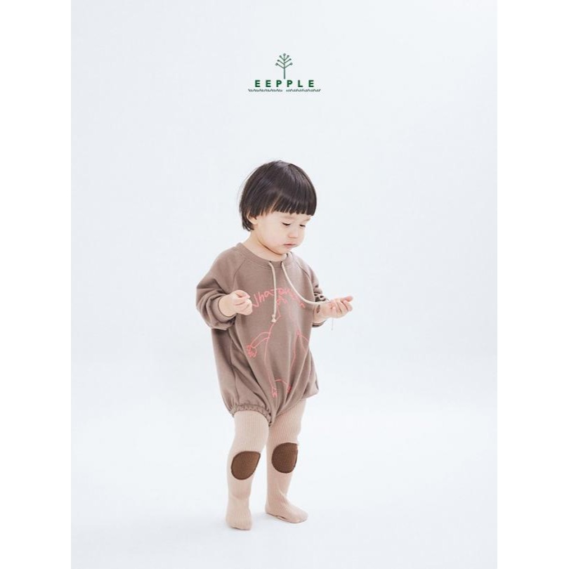韓國 EEPPLE 企鵝塗鴉連帽包屁衣-細節圖3