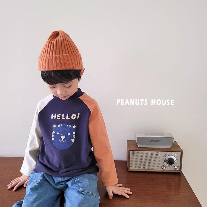韓國 PEANUTS  HELLO! 拼接長袖上衣-細節圖2