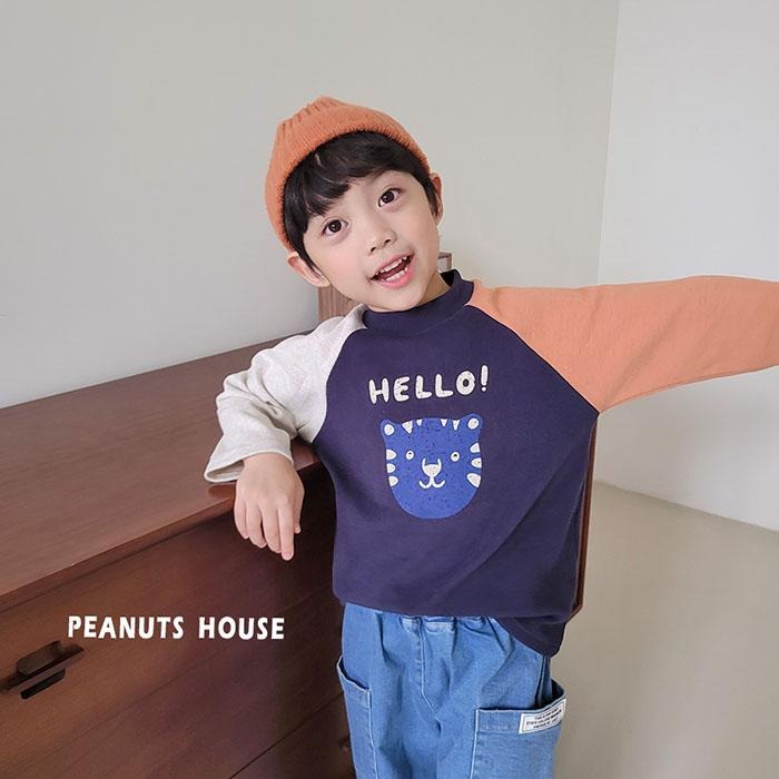 韓國 PEANUTS  HELLO! 拼接長袖上衣-細節圖4