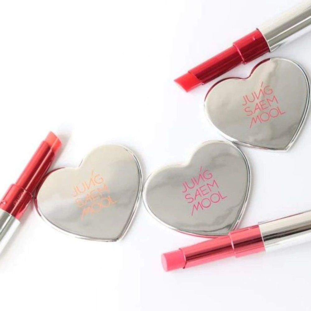 JUNG SAEM MOOL｜經典釉面唇膏組合 口紅 唇釉 水潤 粉色 愛心手鏡 李孝利 鏡子｜DBK生活美學｜-細節圖3