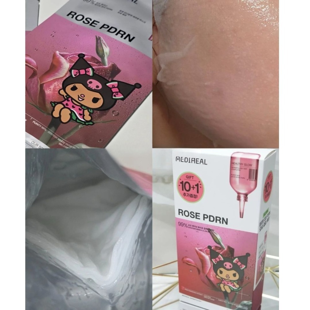 MEDIHEAL｜酷洛米聯名款 玫瑰 積雪草面膜 光滑 保濕 補水 滋潤肌膚 韓國 精華 升級｜DBK生活美學｜-細節圖2