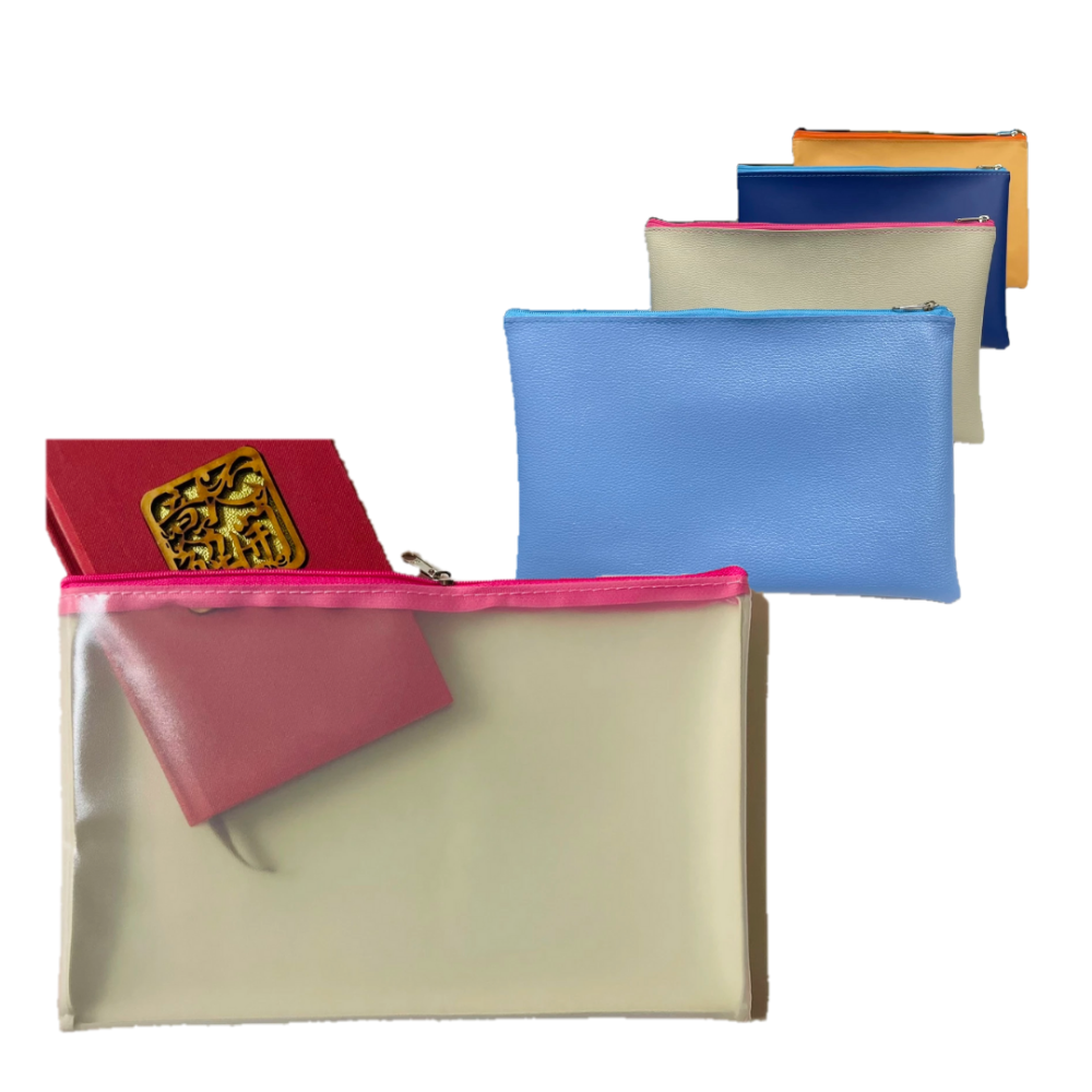 【悠悠趣】尼龍拉鍊袋 大尺寸高質感皮革 出國資料收納袋 機場通關 皮革資料袋 票據袋 銀行文件袋 護照包 出國必備-細節圖2