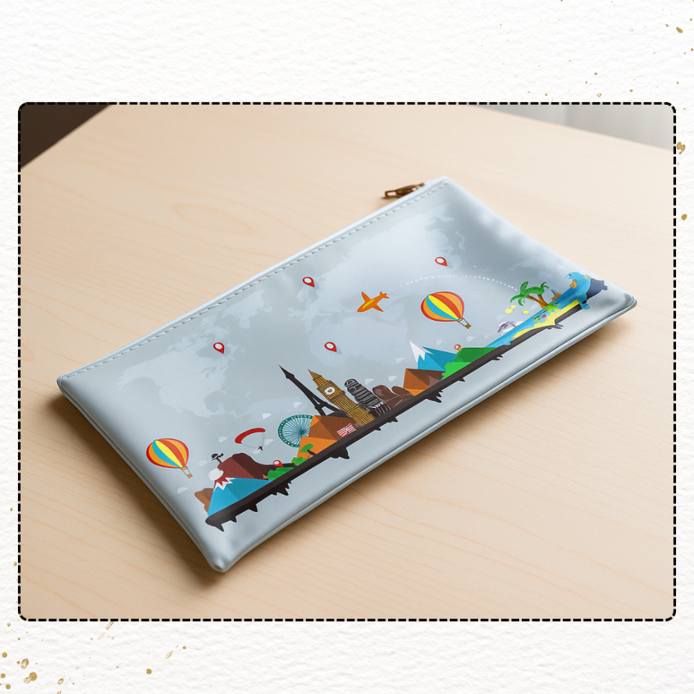 【悠悠趣】旅遊收納袋 臺灣製造 彩圖拉鍊袋 資料袋 尼龍拉鍊袋 文具袋 旅行收納包 機票護照收納包 筆袋 旅遊用品-細節圖4