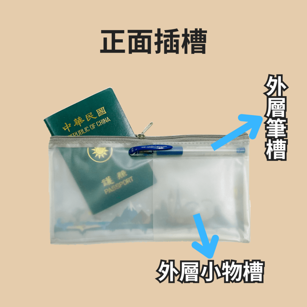 【悠悠趣】旅遊收納袋 臺灣製造 彩圖拉鍊袋 資料袋 尼龍拉鍊袋 文具袋 旅行收納包 機票護照收納包 筆袋 旅遊用品-細節圖3