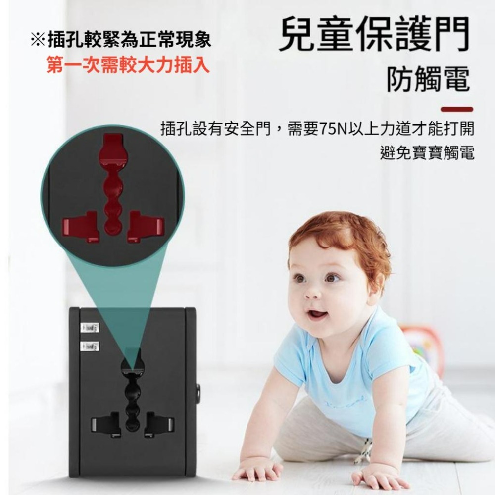 【悠悠趣】萬國轉接頭 25W快充 雙USB+Type-C 第5代氮化鎵 2.1A 多國旅行充電器 全球通用 旅遊充電頭-細節圖5