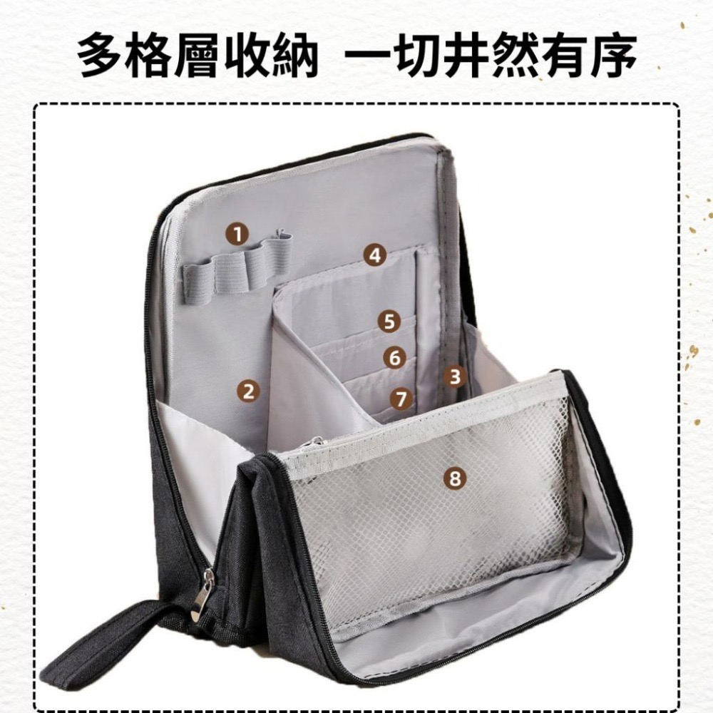 【悠悠趣】站立式化妝包 刷具包 大容量化妝包 磁吸式 放手機 彩妝收納包 旅行便攜化妝包 手提化妝包 隨身化妝包 盥洗包-細節圖4