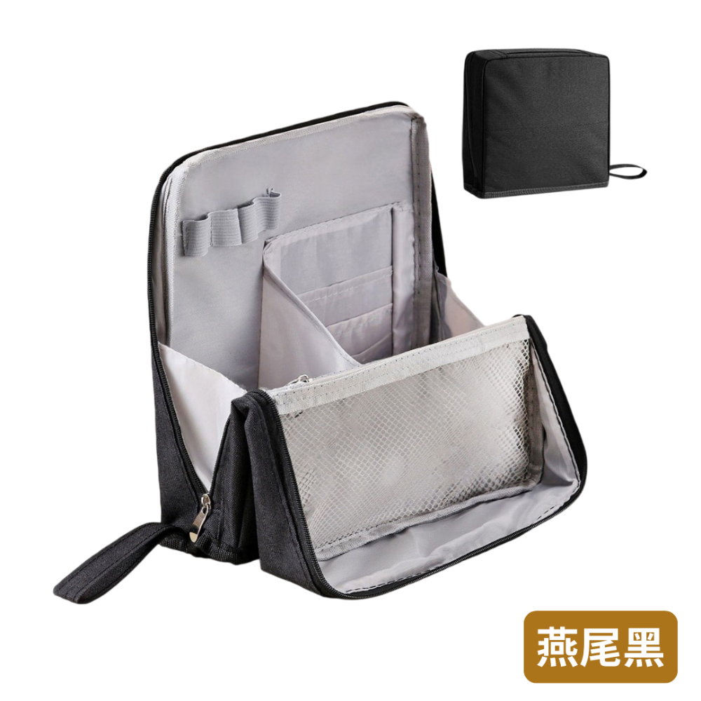 【悠悠趣】站立式化妝包 刷具包 大容量化妝包 磁吸式 放手機 彩妝收納包 旅行便攜化妝包 手提化妝包 隨身化妝包 盥洗包-規格圖9