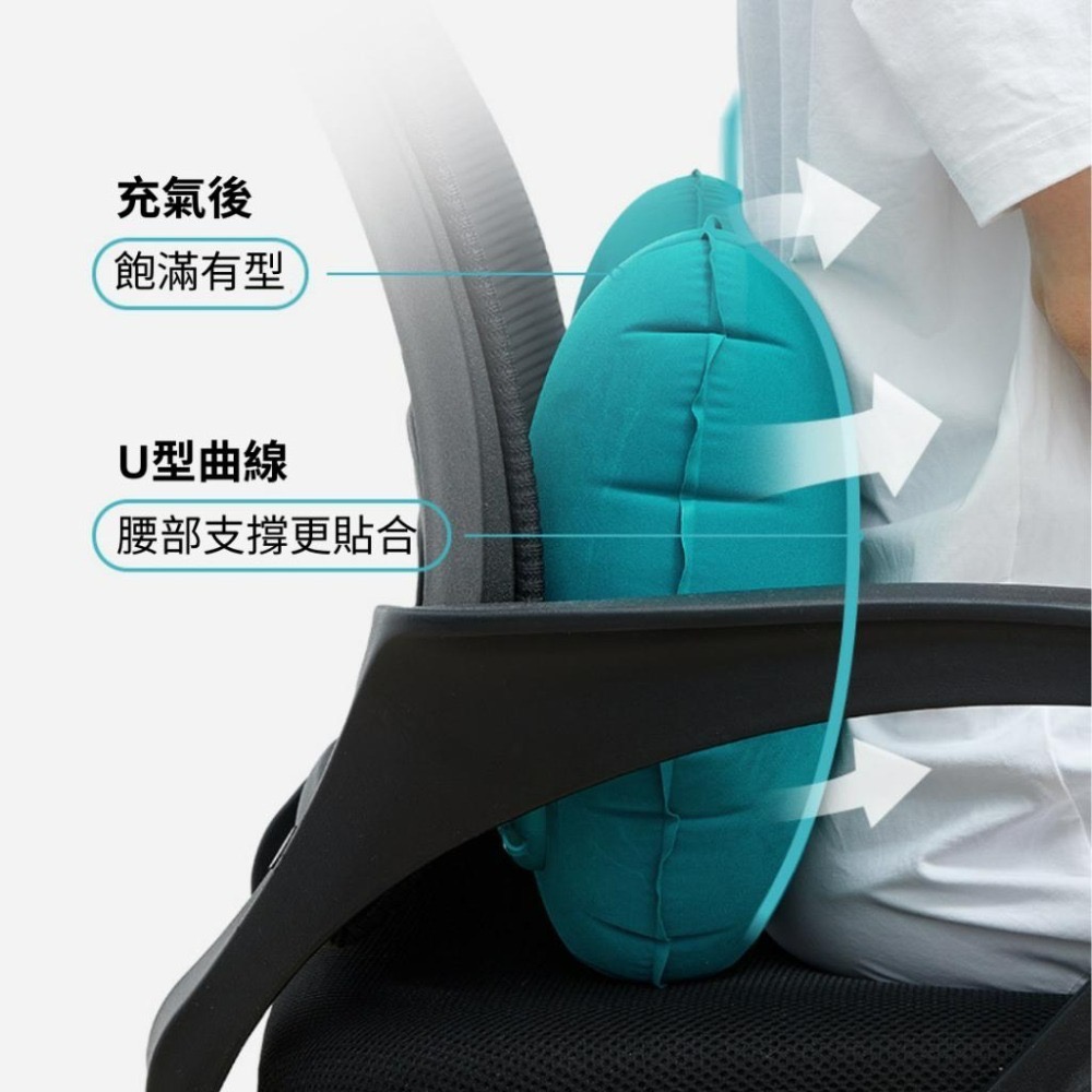 【悠悠趣】按壓充氣腰枕 牛奶絲 午睡枕 趴睡枕 方枕 飛機枕 充氣枕 旅行枕 外出枕 車上枕頭 摺疊枕 午休枕 靠背枕-細節圖4