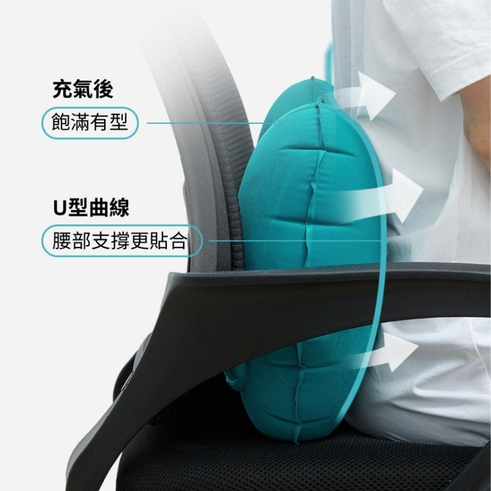 【悠悠趣】按壓充氣腰枕 牛奶絲 午睡枕 趴睡枕 方枕 飛機枕 充氣枕 旅行枕 外出枕 車上枕頭 摺疊枕 午休枕 靠背枕-細節圖4