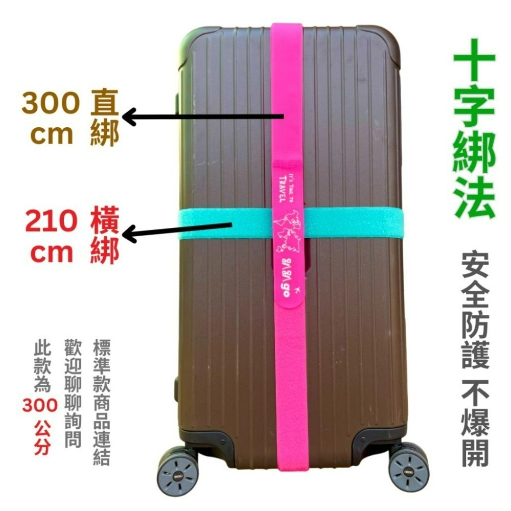 【悠悠趣】臺灣製造 印刷 300公分魔鬼氈束帶 行李束帶 趴趴go 加長版行李綁帶 直式綑綁 胖胖箱專用 粘扣帶 束箱帶-細節圖3