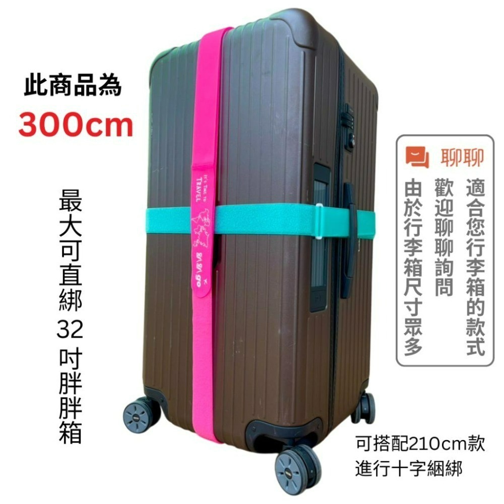 【悠悠趣】臺灣製造 印刷 300公分魔鬼氈束帶 行李束帶 趴趴go 加長版行李綁帶 直式綑綁 胖胖箱專用 粘扣帶 束箱帶-細節圖6