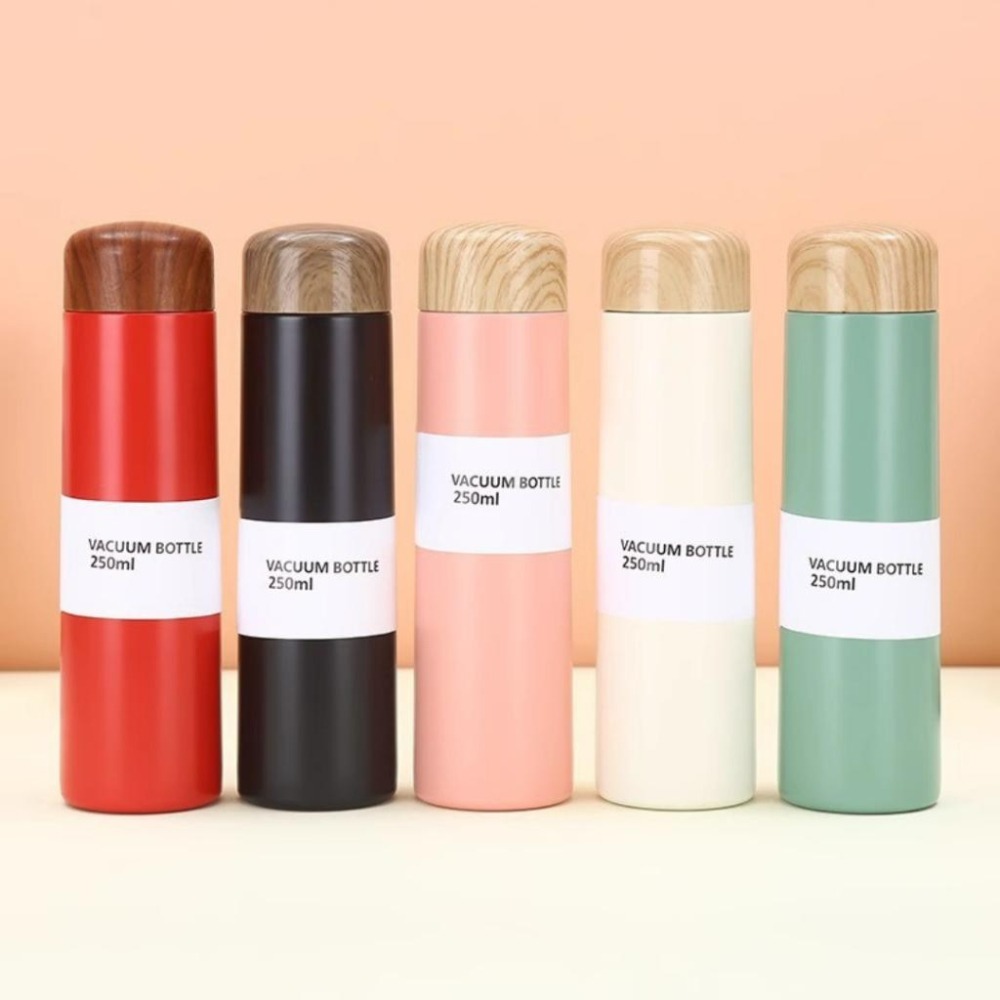 【悠悠趣】隨行保溫瓶 304不鏽鋼 日系保溫杯 木紋蓋 小保溫瓶 日本原宿風 隨行杯 口袋杯 輕量保溫瓶 外出瓶-細節圖2