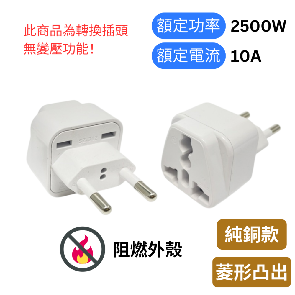 【悠悠趣】歐規轉接頭 4.0mm 義大利 瑞士 巴西 歐盟 歐規小圓 C型 J型 L型 轉換插頭 旅行插頭 無變壓-規格圖7